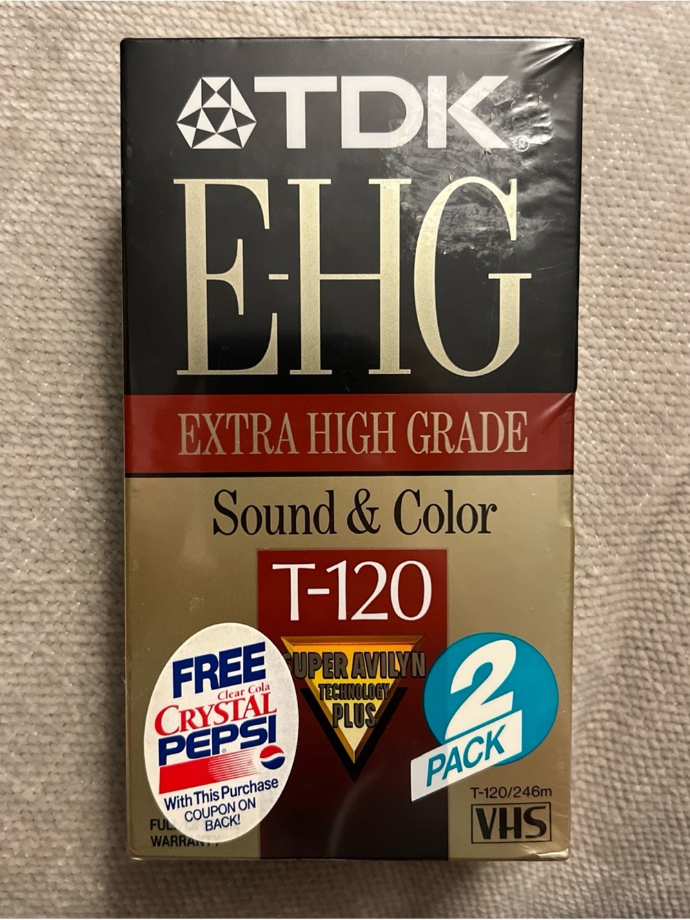 TDK EHG Extra High Grade sound & color T-120 Blank VHS Tapes 2 Pack 1994 vintage